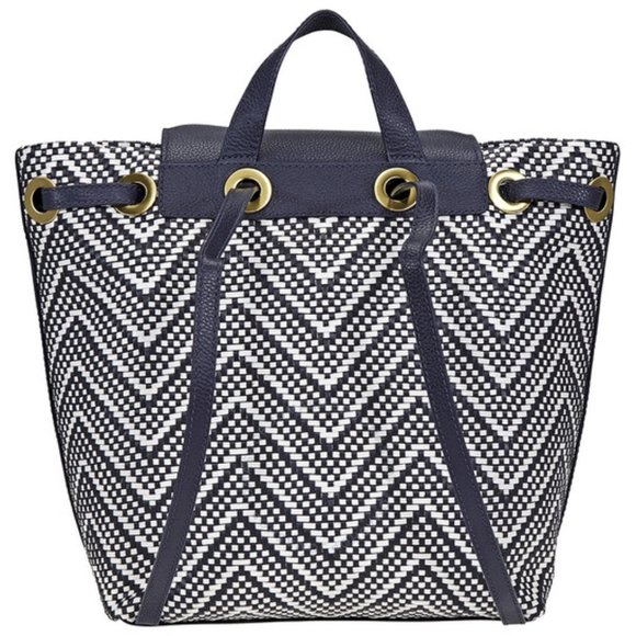 Michael Kors Navy Herringbone Backpack